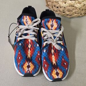 Ariat Womens 7 M Fuse Blue Multicolor Patterned Sneakers